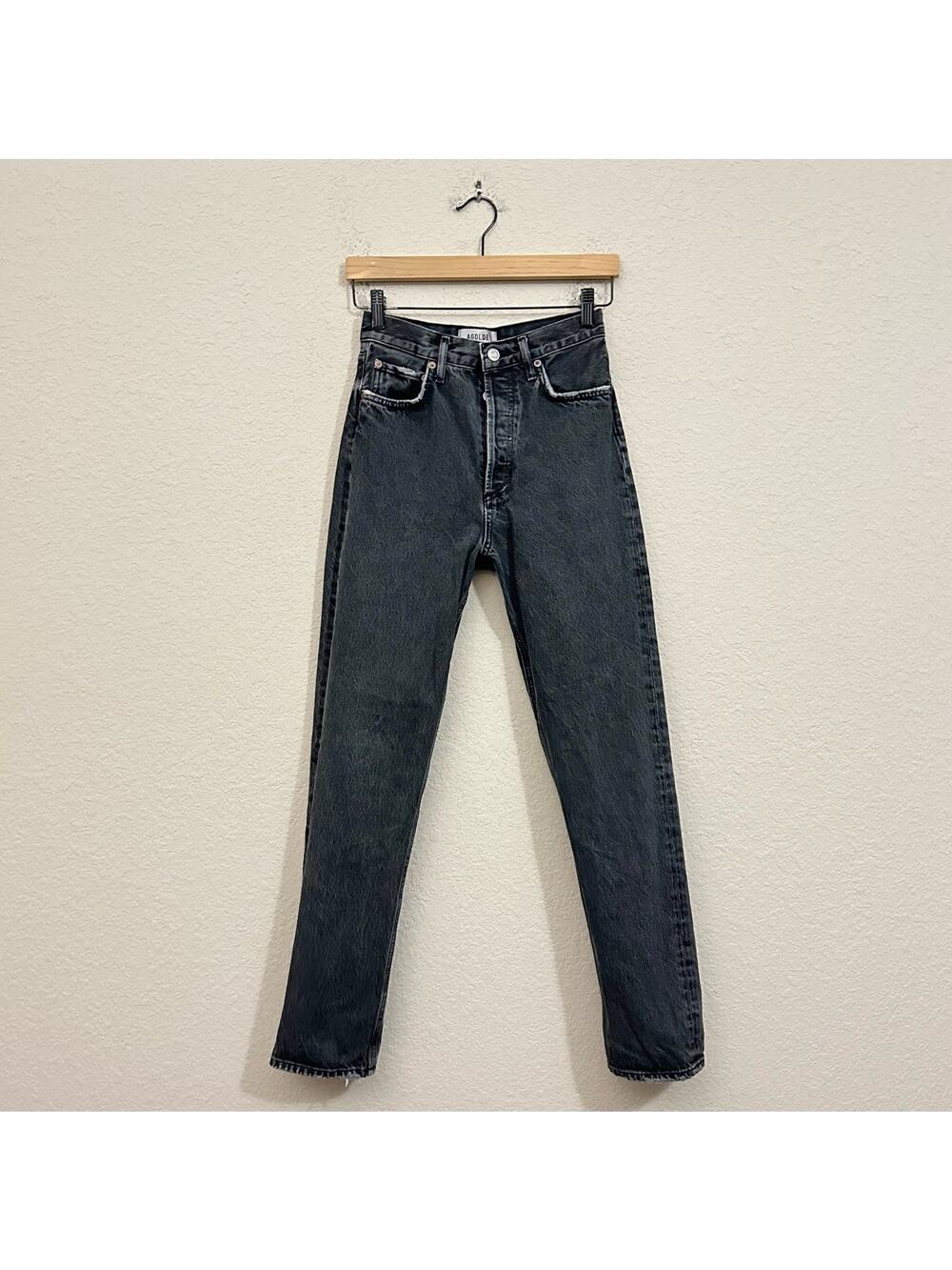 AGOLDE 90s Pinch Waist Jeans Black Denim High Rise Straight Leg